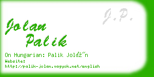 jolan palik business card